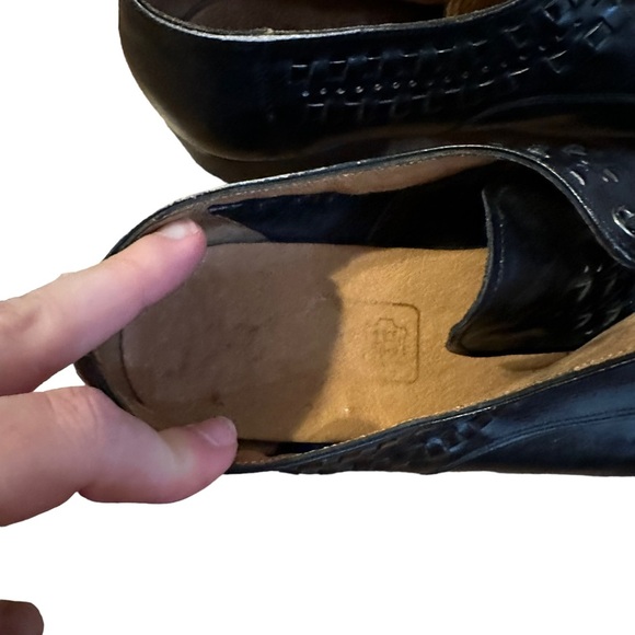 Vintage Black Leather Weaved Loafers Size 8.5 - Picture 6 of 6